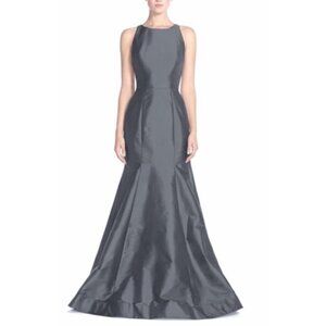 Monique Lhuillier Bridesmaids Back Cutout Taffeta Mermaid Gown